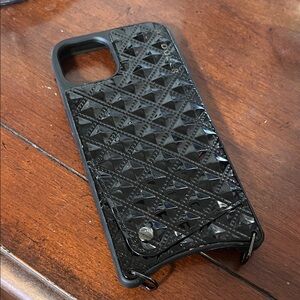 Bandolier Sheila iPhone 13 Quilted Patent Phone Case with Card Slot